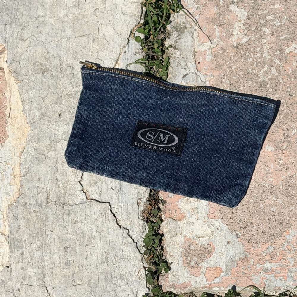 Silver Jeans Denim Toiletry Bag - Dark‎ Blue